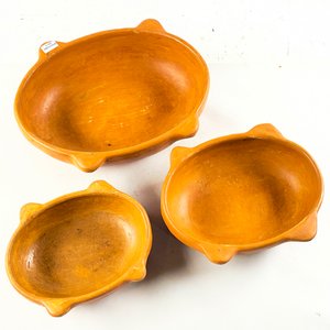 Juego de Tres Fuentes Ovales de Cerámica Artesanal - imagen 2