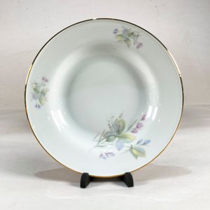 Seis Platos Hondos de Porcelana Bavaria Tirschenreuth con Decorado Floral y Borde Dorado - imagen 2