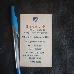 Tarjeta Electoral Club Nacional de Football - Lista 2 - Enero 1962 - imagen 3