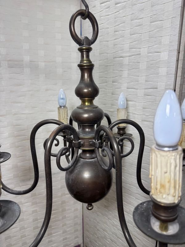 Araña Holandesa en bronce pesada 6 patas para decoración - imagen 5