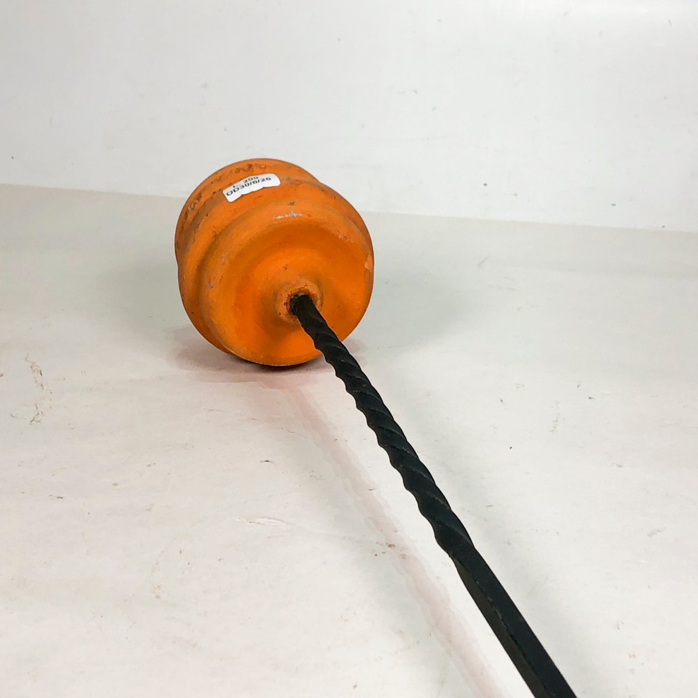 Antorcha Decorativa de Hierro y Cerámica Naranja