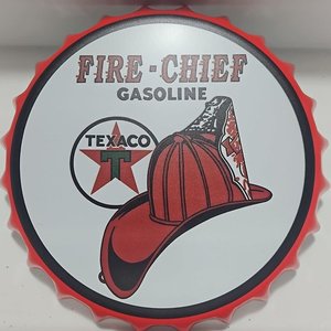 Cartel Decorativo "Fire-Chief Gasoline" Texaco Chapa - imagen 2