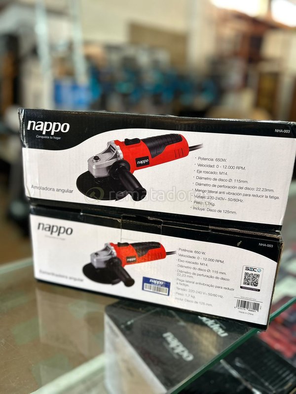 Amoladora Angular Nappo 650W con Disco de 115mm