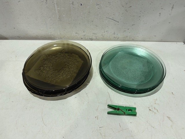 Lote de 12 Platos para Torta de Vidrio