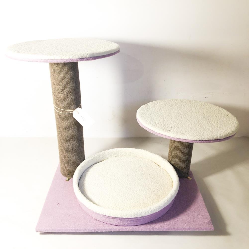 Rascador para Gatos de Múltiples Niveles en Violeta y Blanco