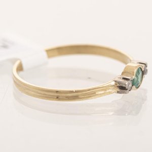 Anillo de Oro 18k con Esmeralda y Circonias - imagen 2