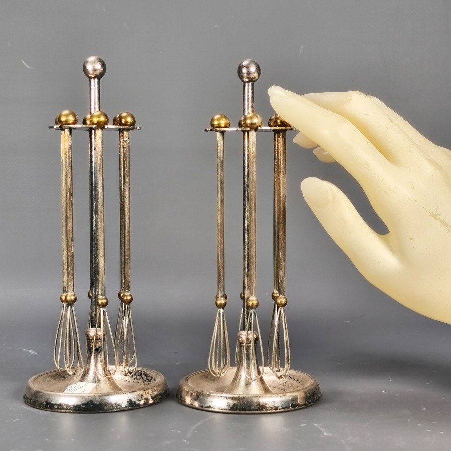Soportes con agitadores en bronce plateado - imagen 4