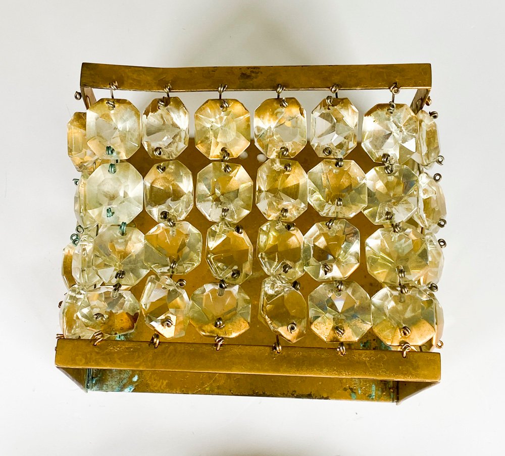 Dos piezas de vidrio con borde dorado y aplique metálico - imagen 2