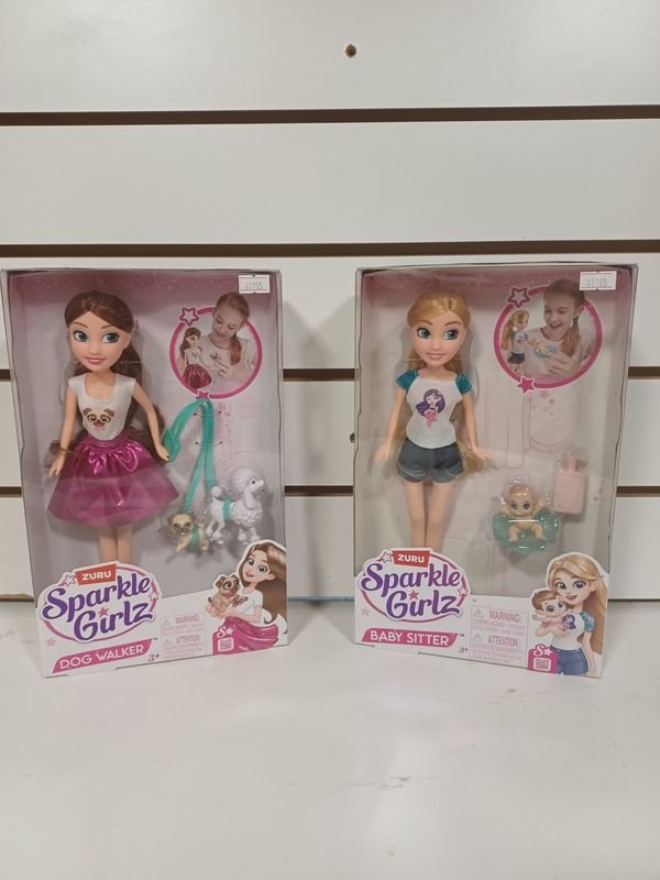 Set de Muñeca Sparkle Girlz Niñera o Paseadora de Perros con Accesorios