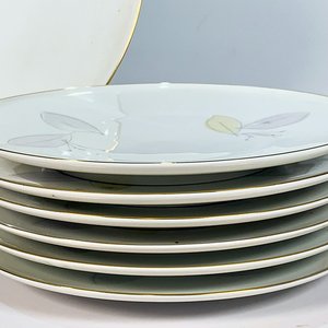 Juego de Postre Porcelana Bavaria Blanco Decoración Floral - imagen 2