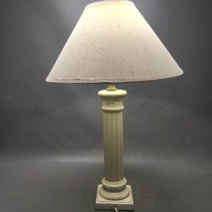 Lámpara de Mesa Cerámica Estilo Columna con Pantalla Beige - imagen 4