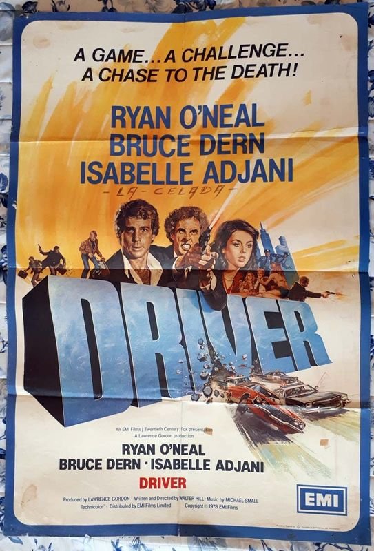 Poster Original "Driver" (1978) con Ryan O'Neal e Isabelle Adjani - Formato British Quad