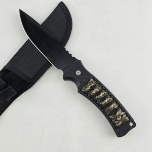 Cuchillo Táctico Negro con Vaina y Empuñadura Camuflada - imagen 5