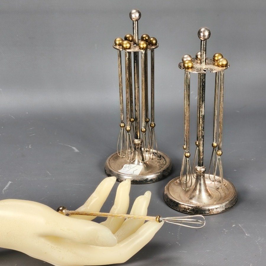 Soportes con agitadores en bronce plateado - imagen 5