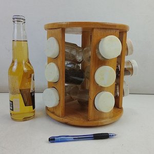 Conjunto de 8 Canastas Decorativas en Fibra Natural, Especiero Giratorio y Lata de Galletas - imagen 3