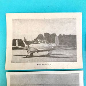 2 Postales Antiguas Aviones Militares Argentinos: Mentor B. 45 y Escuadrilla I.A. 35 - imagen 3