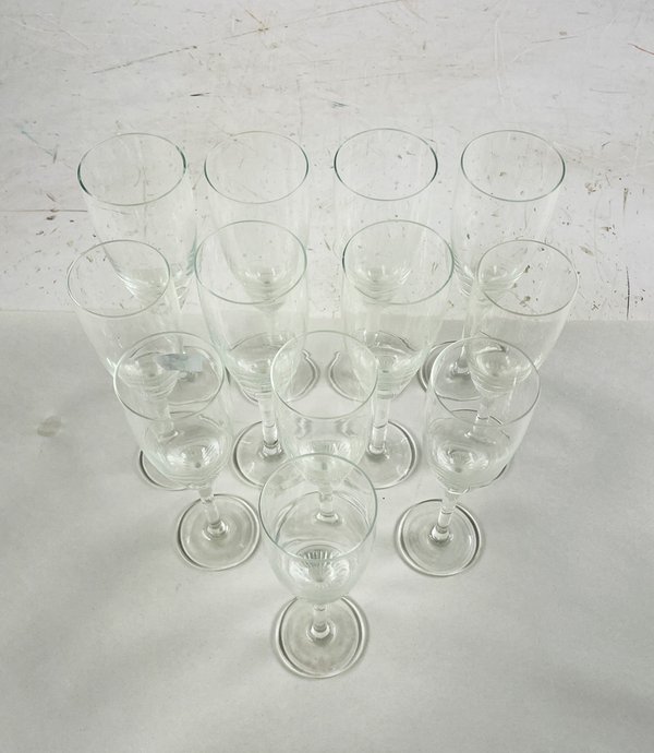 Juego de 11 Copas Flauta de Cristal Transparente - imagen 1