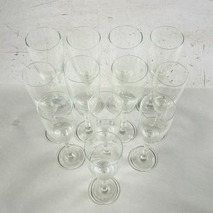 Juego de 11 Copas Flauta de Cristal Transparente - imagen 1