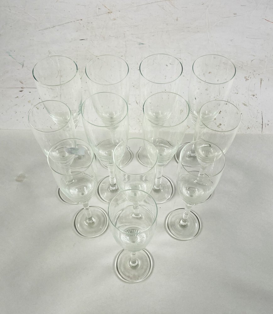 Juego de 11 Copas Flauta de Cristal Transparente