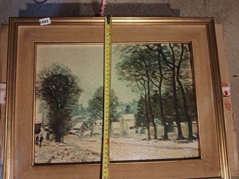 Pintura de paisaje invernal nevado - imagen 2