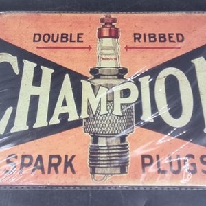 Chapa Decorativa Champion Spark Plugs Vintage - imagen 3