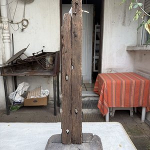 Lámpara Artesanal de Madera y Hierro Forjado a Terminar - imagen 2