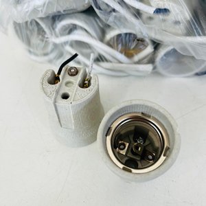 Pack 100 Portalamparas Blancos de Cerámica con Cable - imagen 3