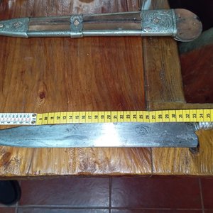 Cuchillo "Ginete" con Cabo y Vaina de Plata y Oro - 47 cm - imagen 4