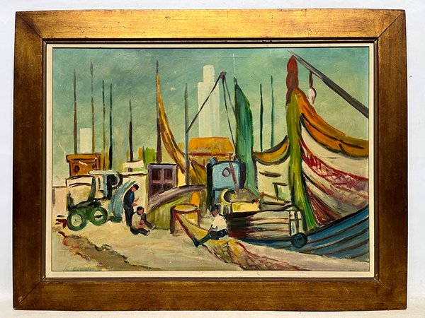 Lote siguiente: Pintura de marina oleo sobre tela, 50 x 70 cm.