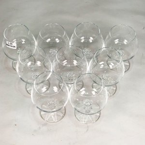 Juego de 9 Copas de Cristal Hialino con Vástago Tallado - imagen 5