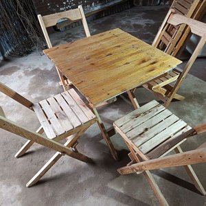 Juego de Mesa Plegable de Madera con 4 Sillas - imagen 2