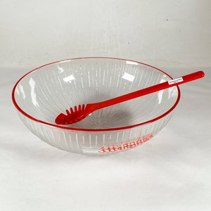 Lote siguiente: Ensaladera de Vidrio con Cuchara Roja