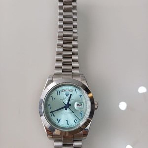 Réplica Reloj Rolex Day-Date Esfera Verde Agua con Números Árabes Orientales - imagen 3