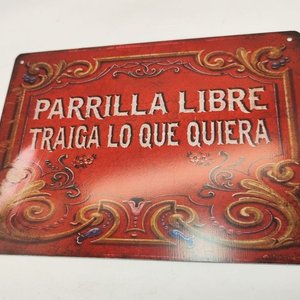 Chapa Decorativa Vintage "Parrilla Libre" - 28x19 cm - imagen 4