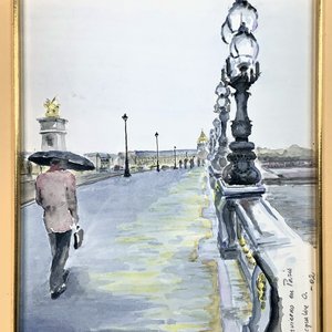 Lote siguiente: Cuadro Acuarela "Invierno en París" Firmado Jacqueline (2002)