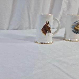 Par de Jarras de Cerveza con Dibujos de Caballo y Barco - imagen 2