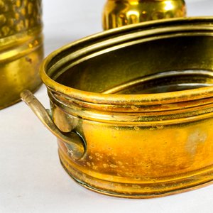 Conjunto de 3 Piezas de Cobre: Macetero, Centro y Bandeja con Asas - imagen 4