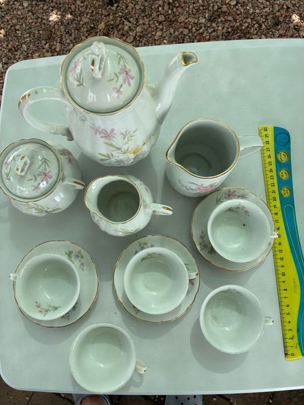 Combo de té porcelana blanca con estilo antiguo - imagen 2
