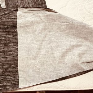 3 Cortinas de Tela con Diseño Rayado Gris y Blanco - imagen 3