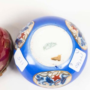Pastillero y Alhajero de Porcelana Checa con Bronce - imagen 2