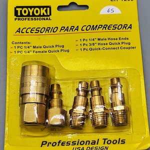 Lote siguiente: Set de 5 Acoples para Compresor Toyoki Profesional en Bronce