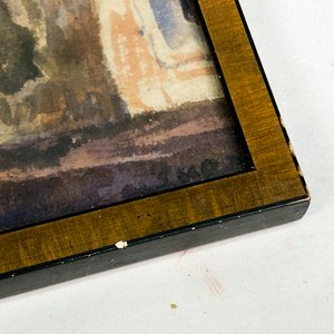 Acuarela "Casas" Firmada por Karl M. Kromer con Marco de Madera - imagen 3