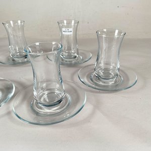 Juego de 6 Vasos y Platos de Vidrio Hialino Estilo Turco - imagen 2