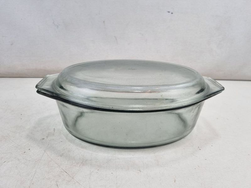 Fuente Oval de Vidrio Refractario con Tapa