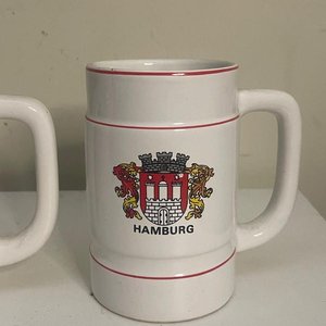 Par de Jarras de Cerveza Vintage de Cerámica: Mainz y Hamburg - imagen 2