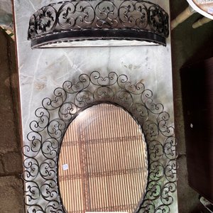Dressoire Antiguo con Espejo de Hierro Forjado - imagen 3