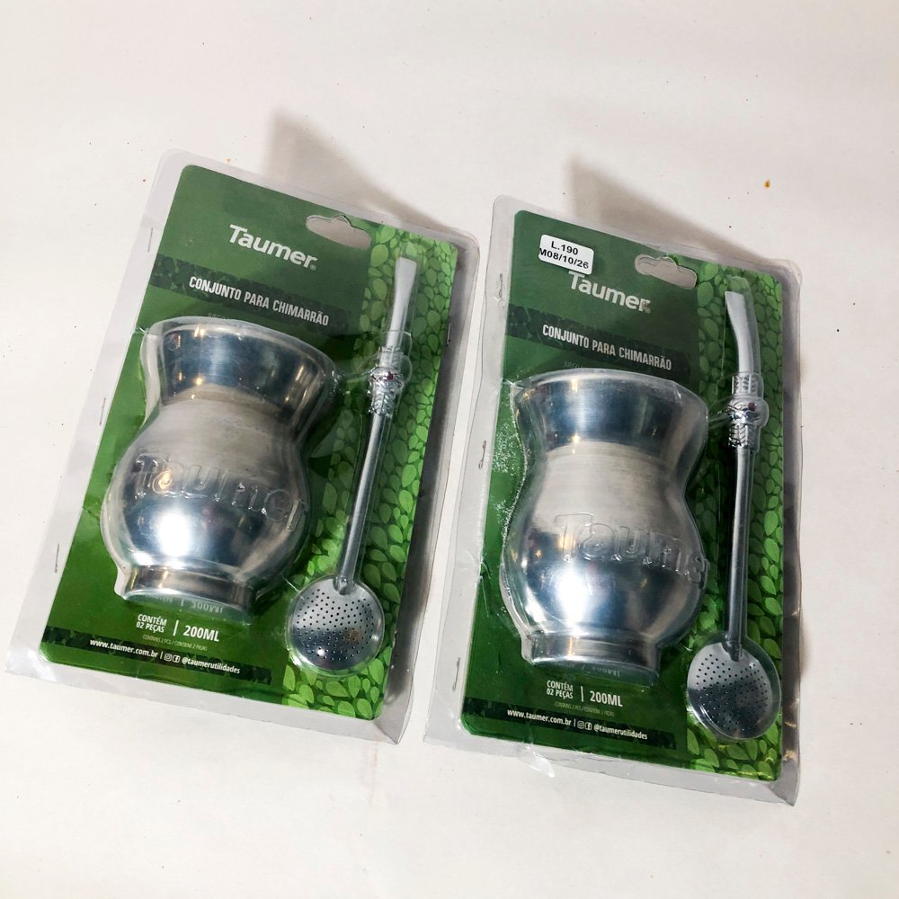 Dos Juegos de Mate y Bombilla Taumer de Aluminio