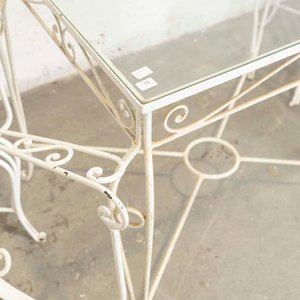 Conjunto de Jardín de Hierro Forjado Blanco: Mesa y 4 Sillones - imagen 3