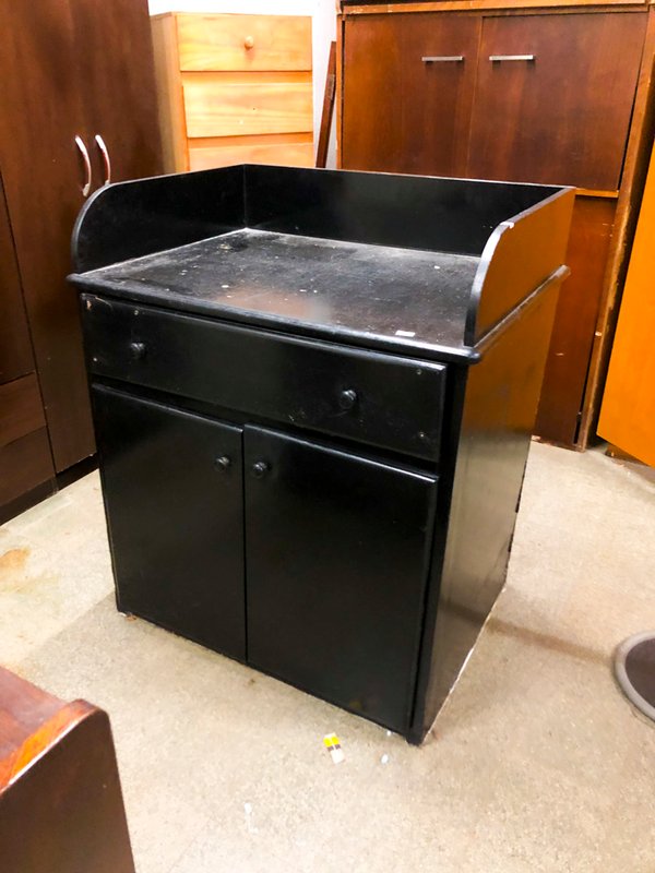 Mueble de Cocina Negro con Cajones y Puertas