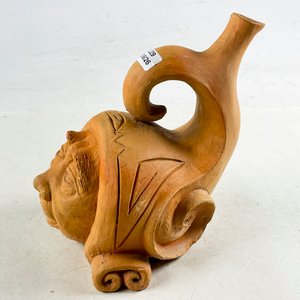Jarra de cerámica artesanal con rostro humano - imagen 2